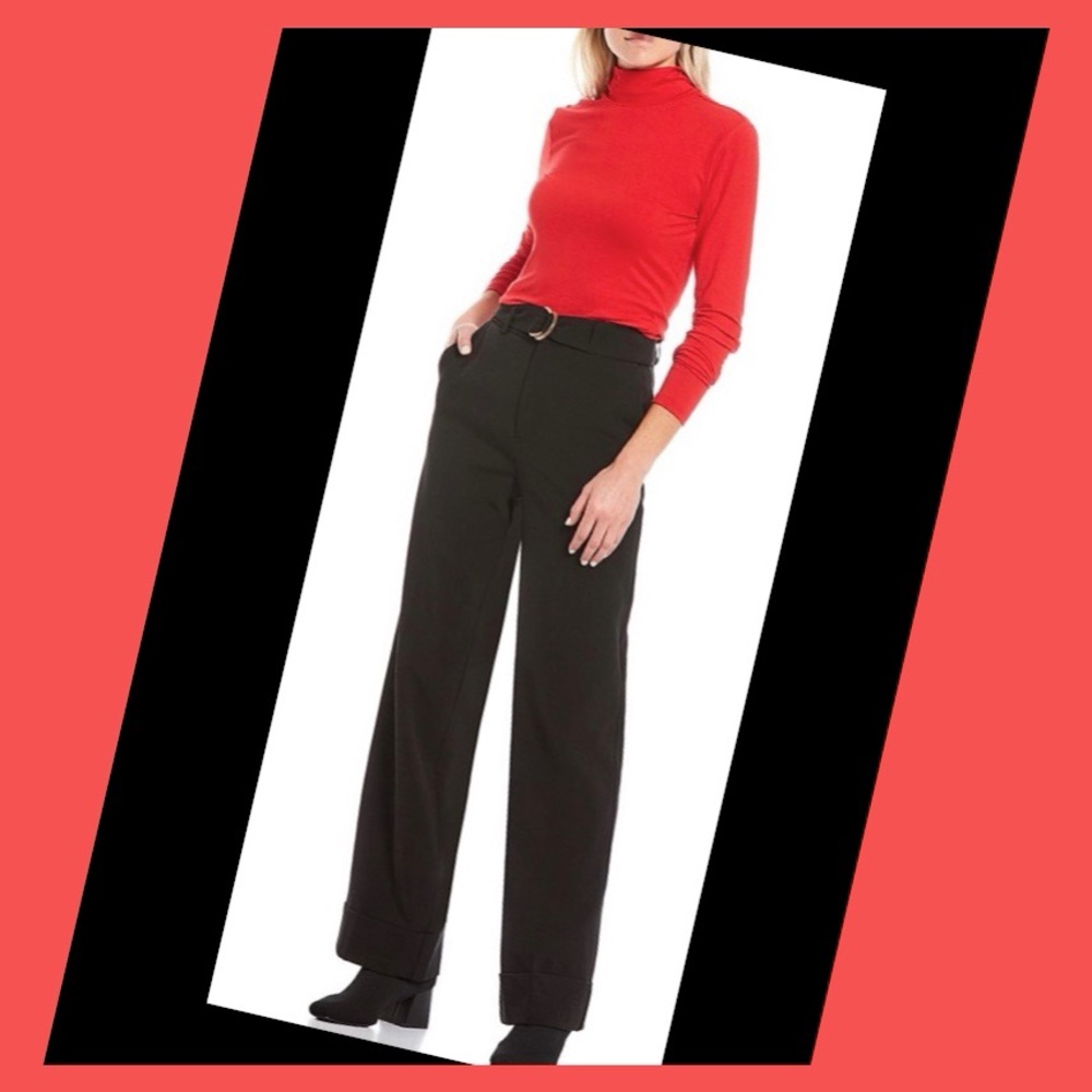 ALovesA Belted Straight Leg Trouser Pants